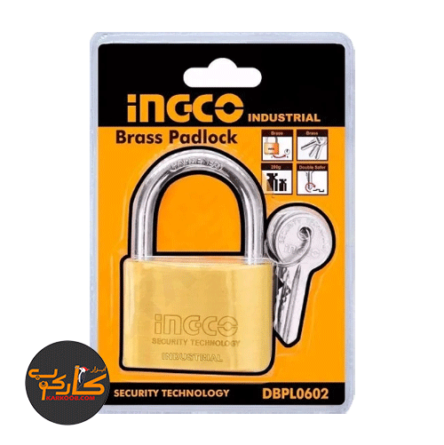 قفل آویز برنجی ضد سرقت 60 میلیمتر اینکو 0602‏DBPL