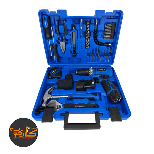 کيت دريل شارژي 12 ولت دوباطري چهل پارچه ويوارکس VR1240-CDK